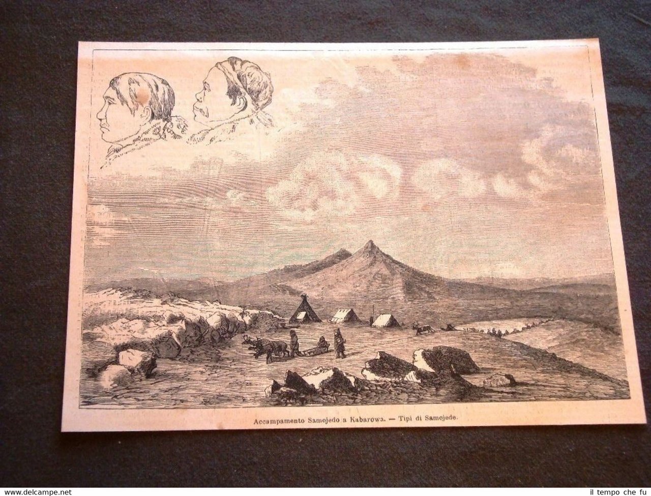 Accampamento Samojedo a Kabarowa nel 1880 Tipi di Samojede Russia