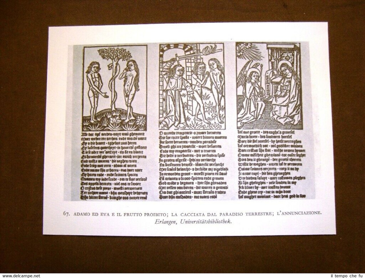 Adamo Eva mela Cacciata Paradiso L'Annunciazione Stampa popolare olandese Olanda