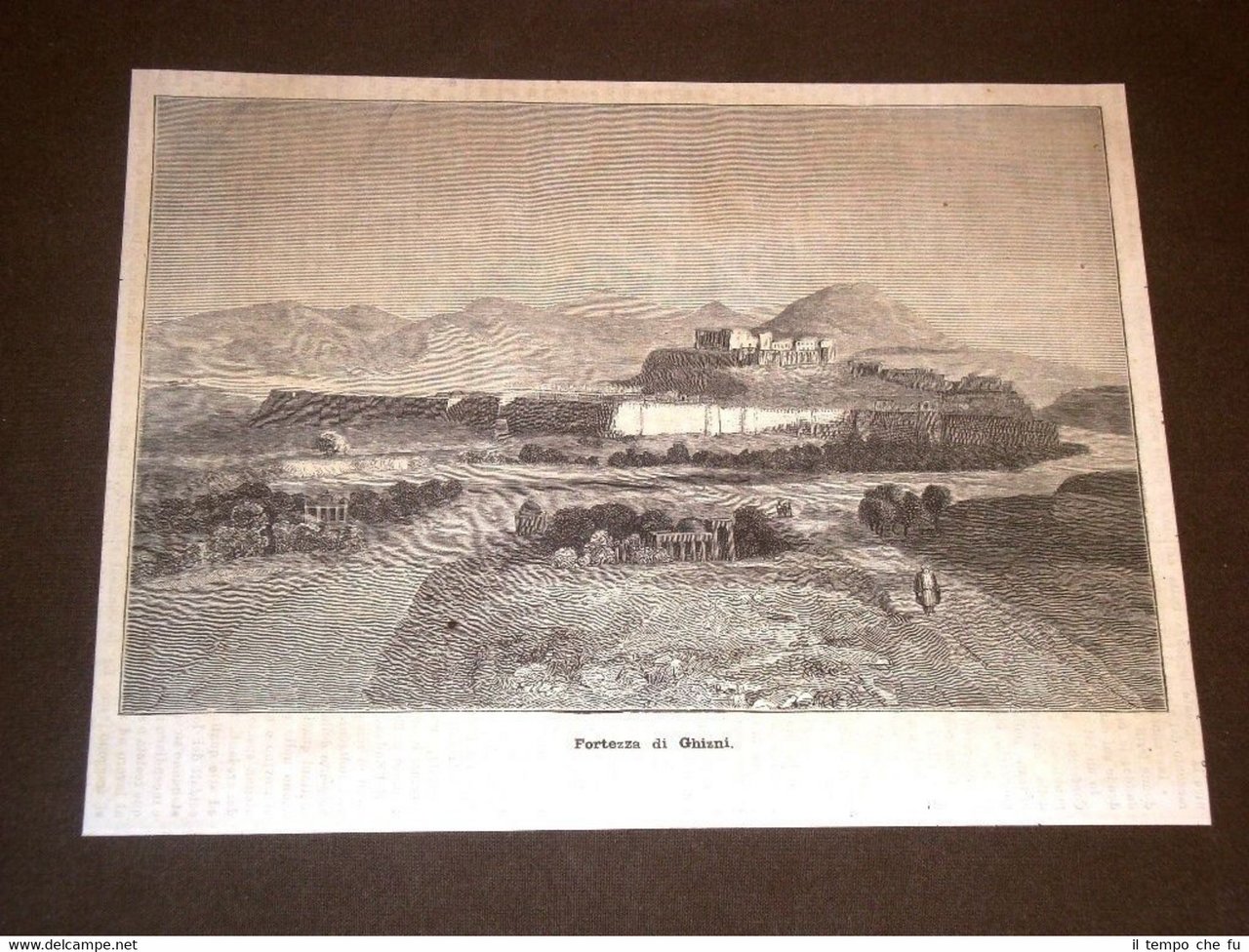 Afghanistan nel 1878 Rarissima veduta della Fortezza di Ghazni o …