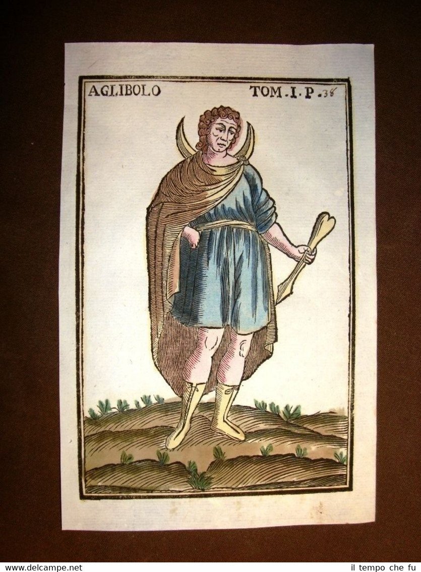 Aglibolo Agli-Bol uomo Settecentina acquerellata a mano 1785 Andre Declaustre | Immagine principale