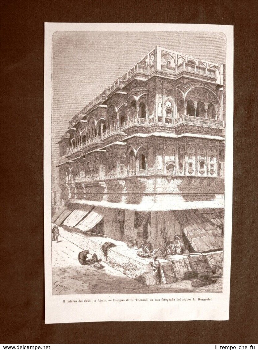 Ajmer o Ajmir nel 1863 Il Palazzo dei Seth India