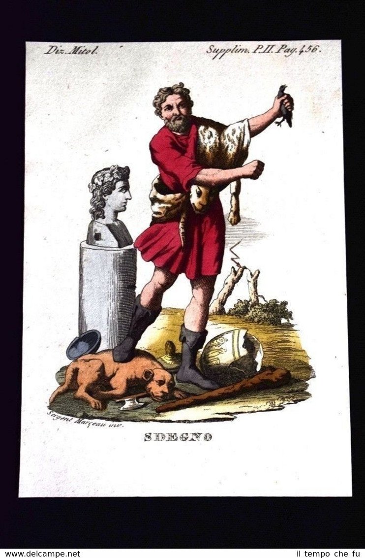 Allegoria dello Sdegno Incisione colorata a mano del 1820 Mitologia …