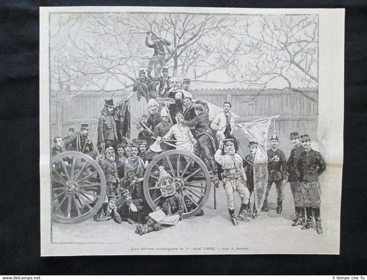 Alunni 1 maggio 1892 – Scuola Politecnica di Francia Incisione …