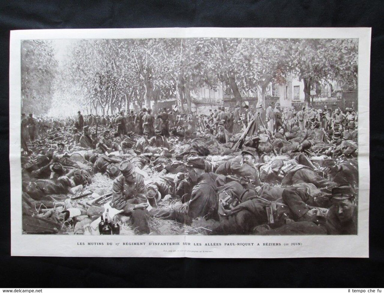 Ammutinati 17 ° fanteria+Prefettura Perpignan+Camera Deputati Stampa del 1907 | Immagine principale