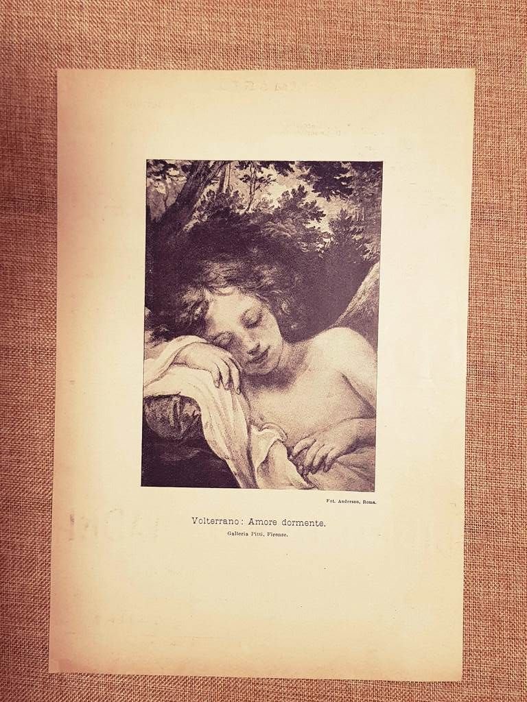 Amore dormente Quadro di Volterrano Nella Galleria Pitti nel 1899 …