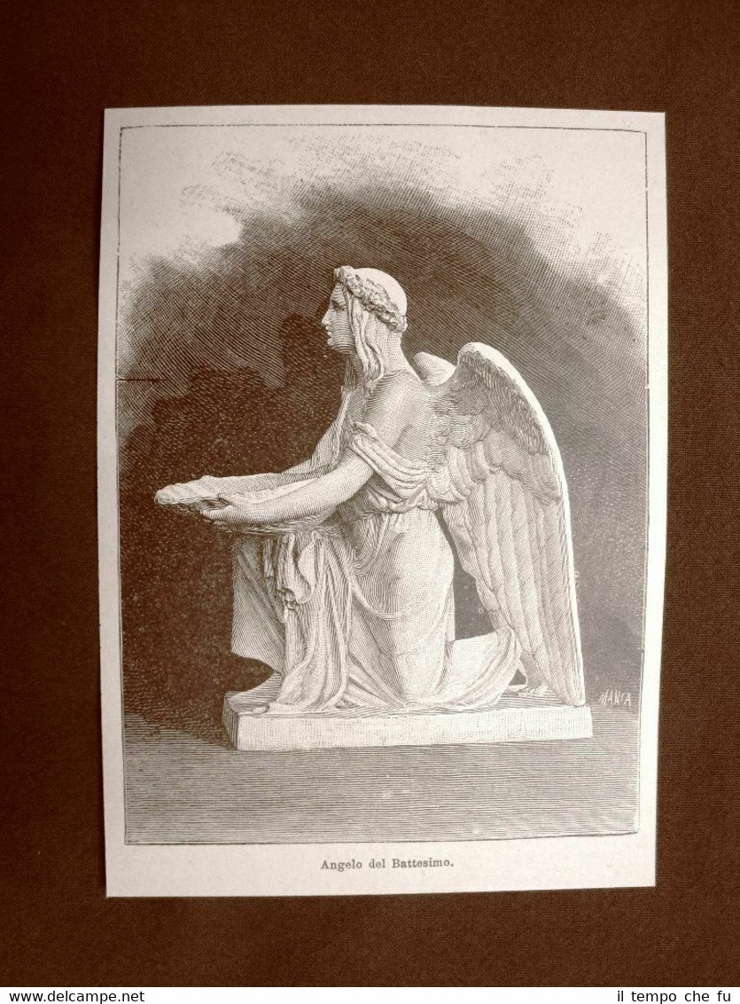Angelo del battesimo Statua di Autore da identificare Stampa del …