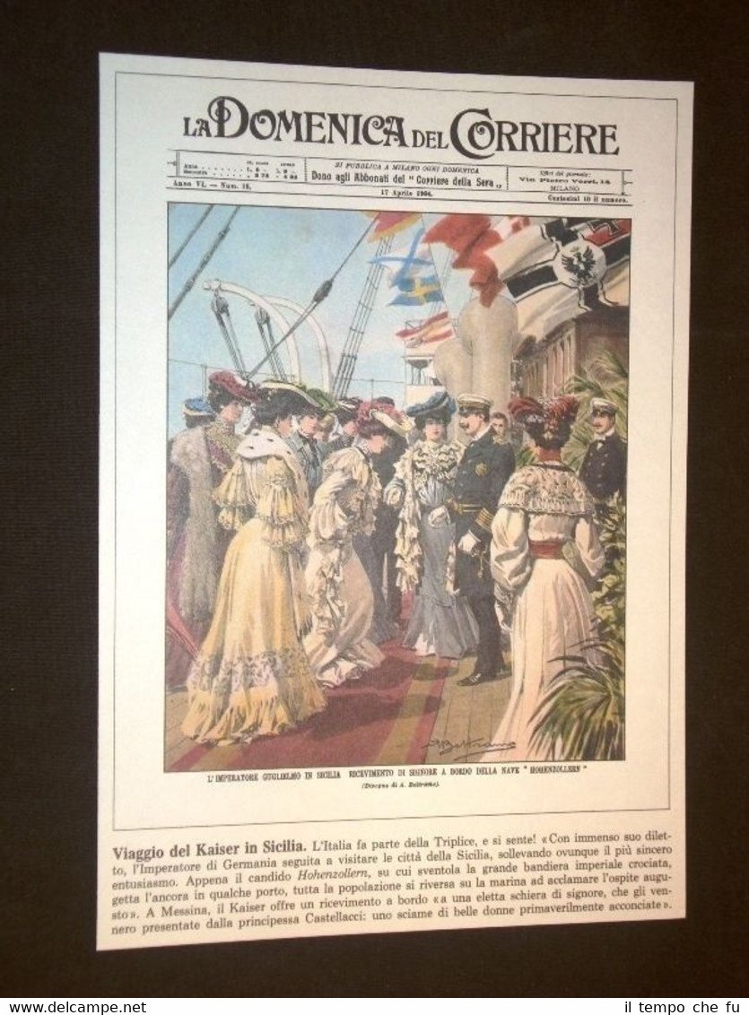 Anno 1904 Kaiser Guglielmo in Sicilia Ristampa Copertine Domenica del …