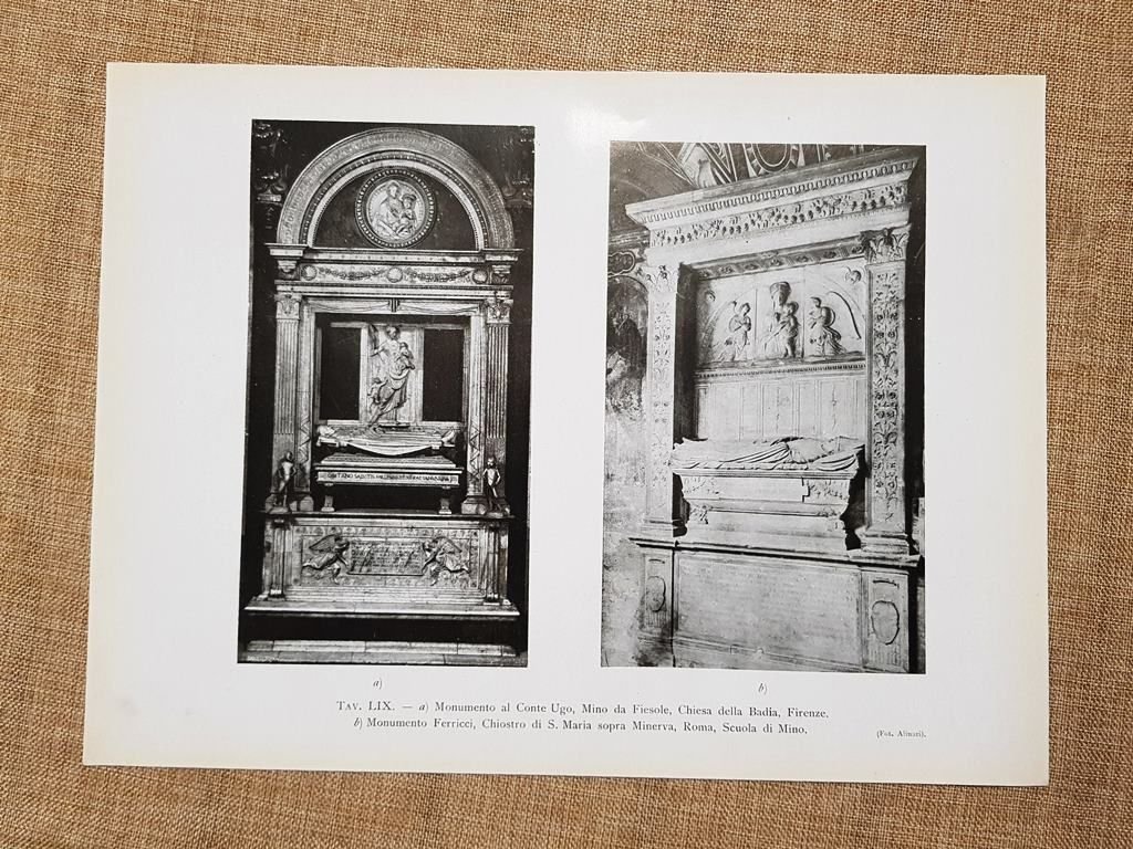 Anno 1917 Firenze Il monumento al Conte Ugo di Mino …