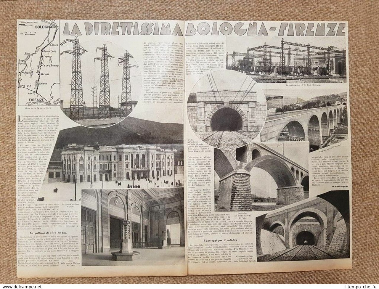Anno 1934 Inaugurazione della linea ferroviaria direttissima Bologna - Firenze