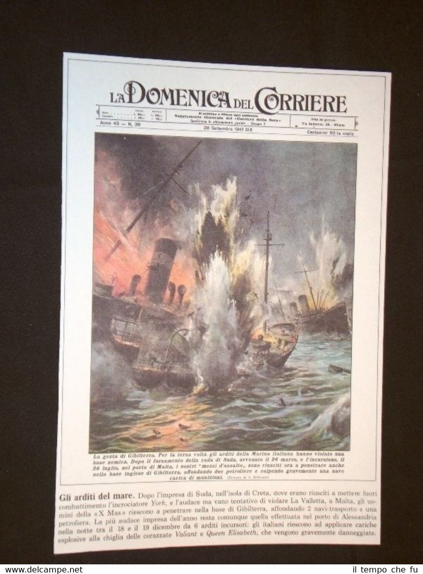 Anno 1941 WW2 La Marina Italiana a Gibilterra Copertine Domenica … | Immagine principale