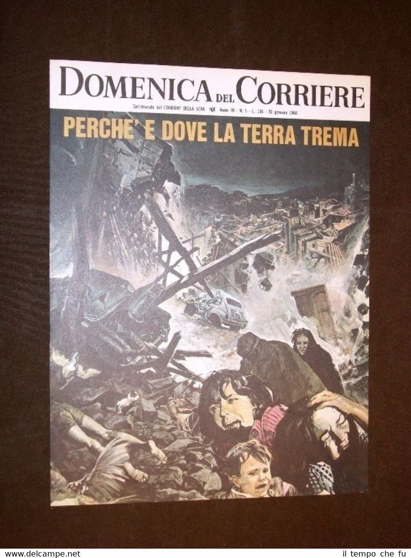 Anno 1968 Terremoto del Belice Agrigento Sicilia Copertine Domenica Corriere