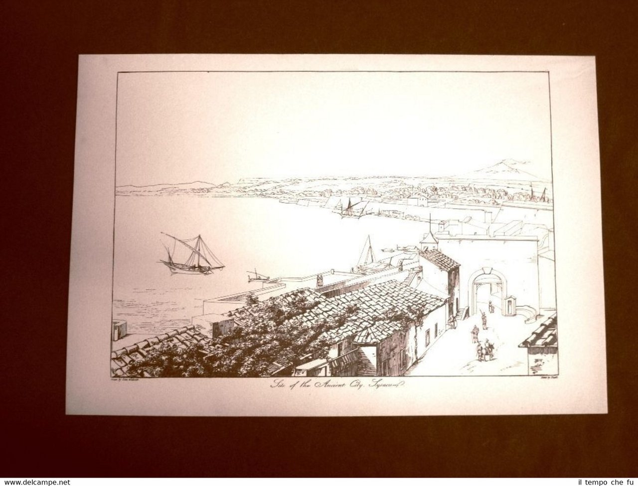 Antica città di Siracusa Sicilia Ristampa Goldicutt Antiquies Sicily 1818