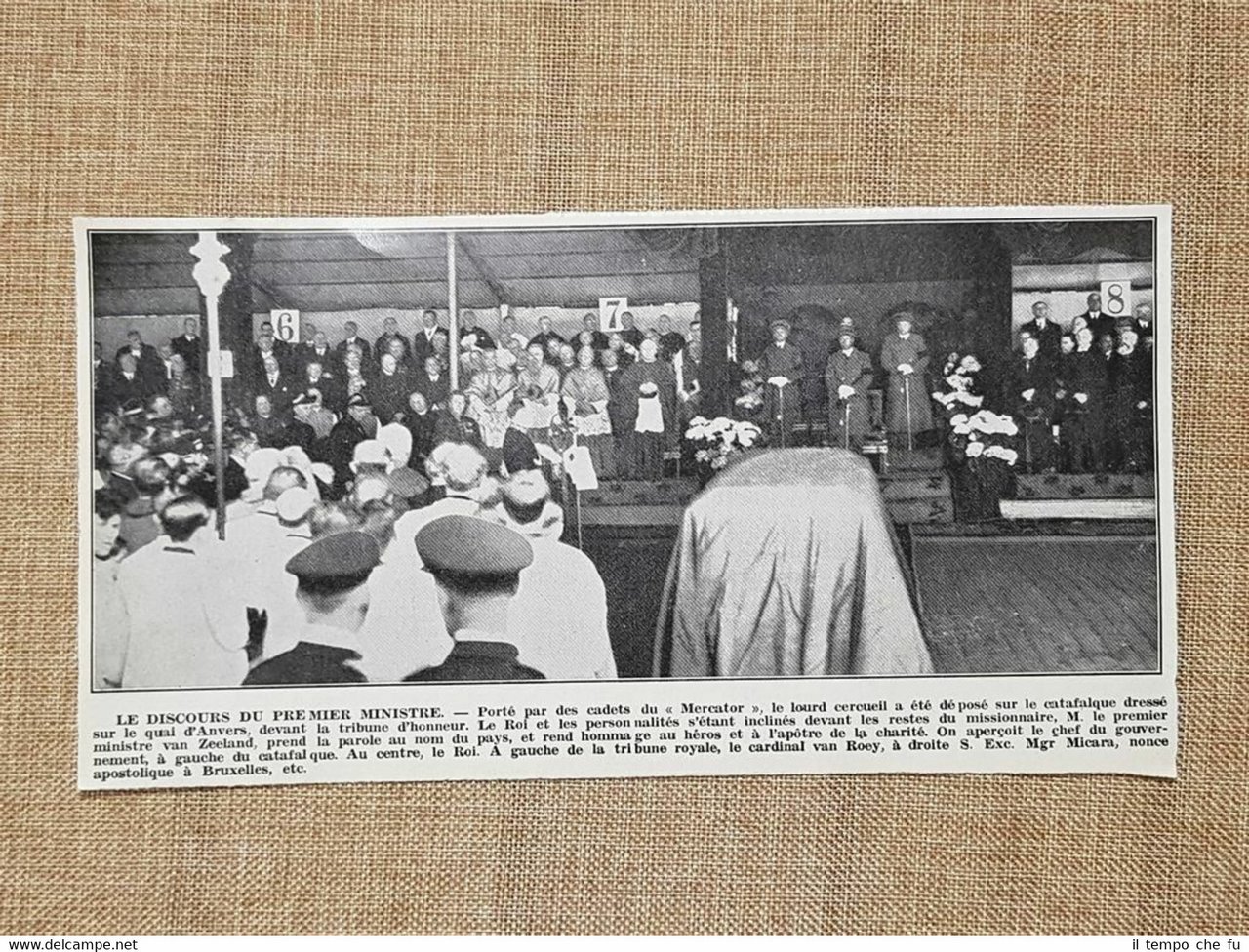 Anversa Rientro patria Padre Damiano Veuster 1936 Cattedrale 1° Ministro …