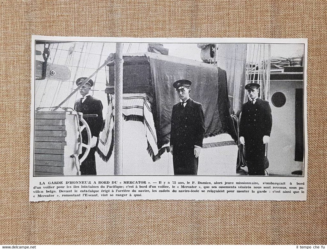 Anversa Rientro patria Padre Damiano Veuster 1936 Guardia onore Mercator …