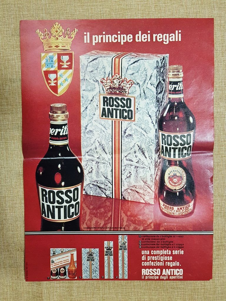 Aperitivo Rosso Antico e Caffè Splendid Pubblicità vintage anni '70