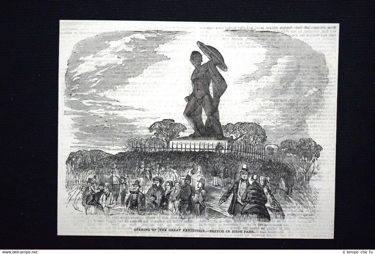 Apertura Esposizione di Londra 1851: Schizzo ad Hyde Park Incisione …
