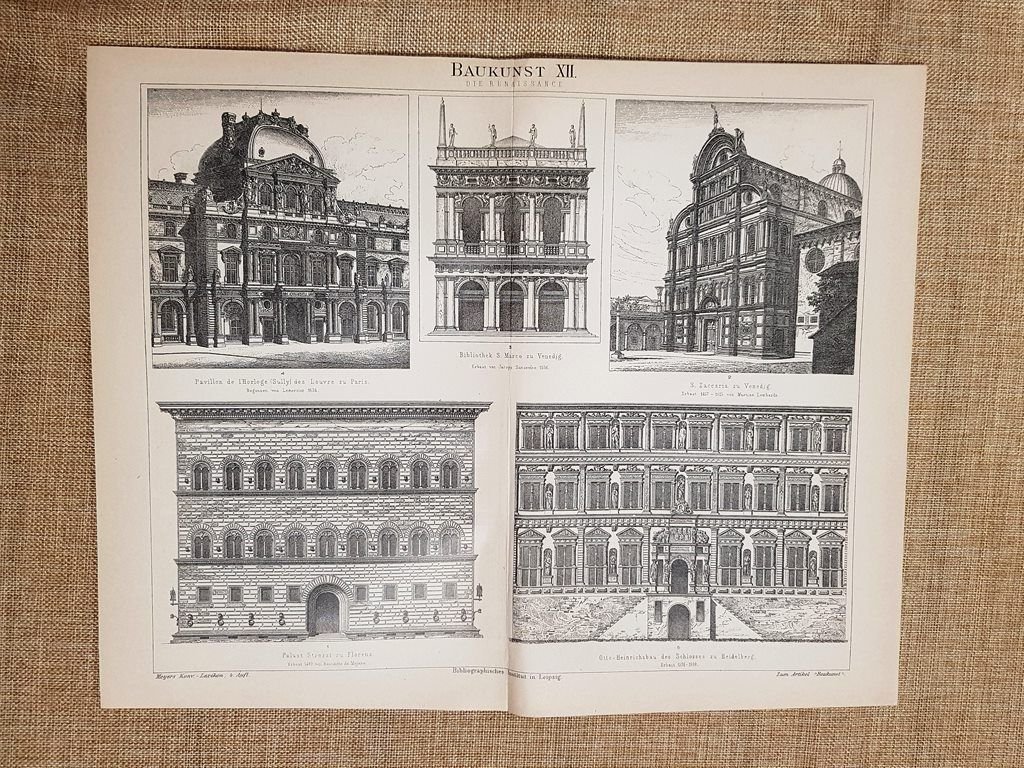 Architettura rinascimentale Louvre San Marco San Zaccaria Strozzi Tavola 1890