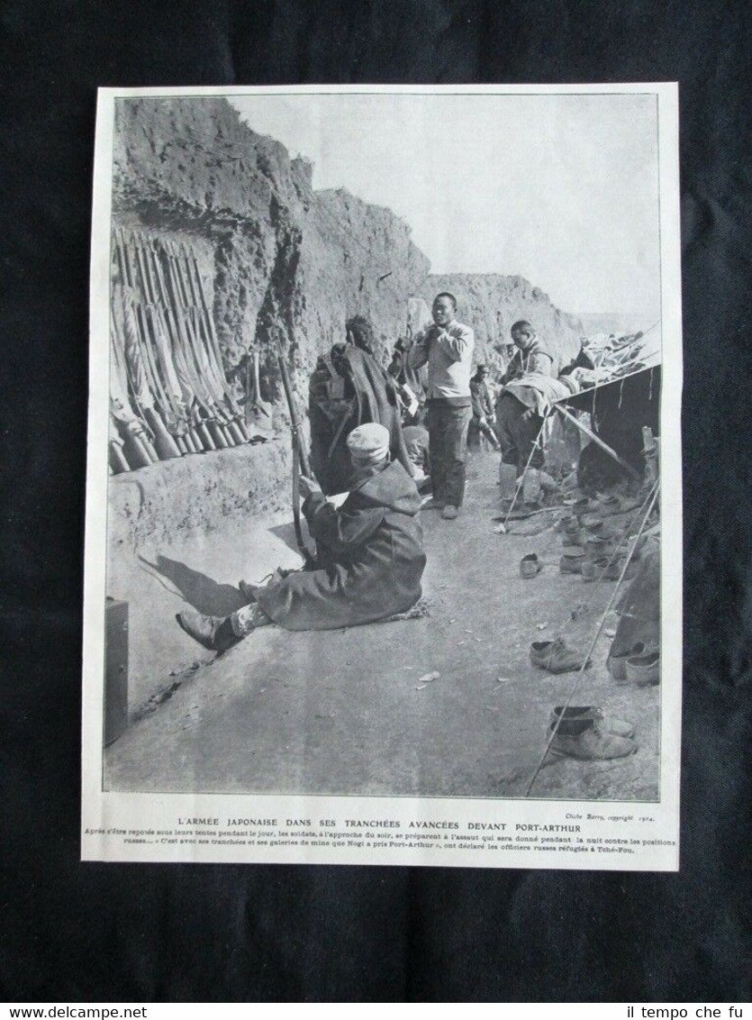 Armata giapponese nella sua trincea avanzata davanti Port Arthur Stampa … | Immagine principale