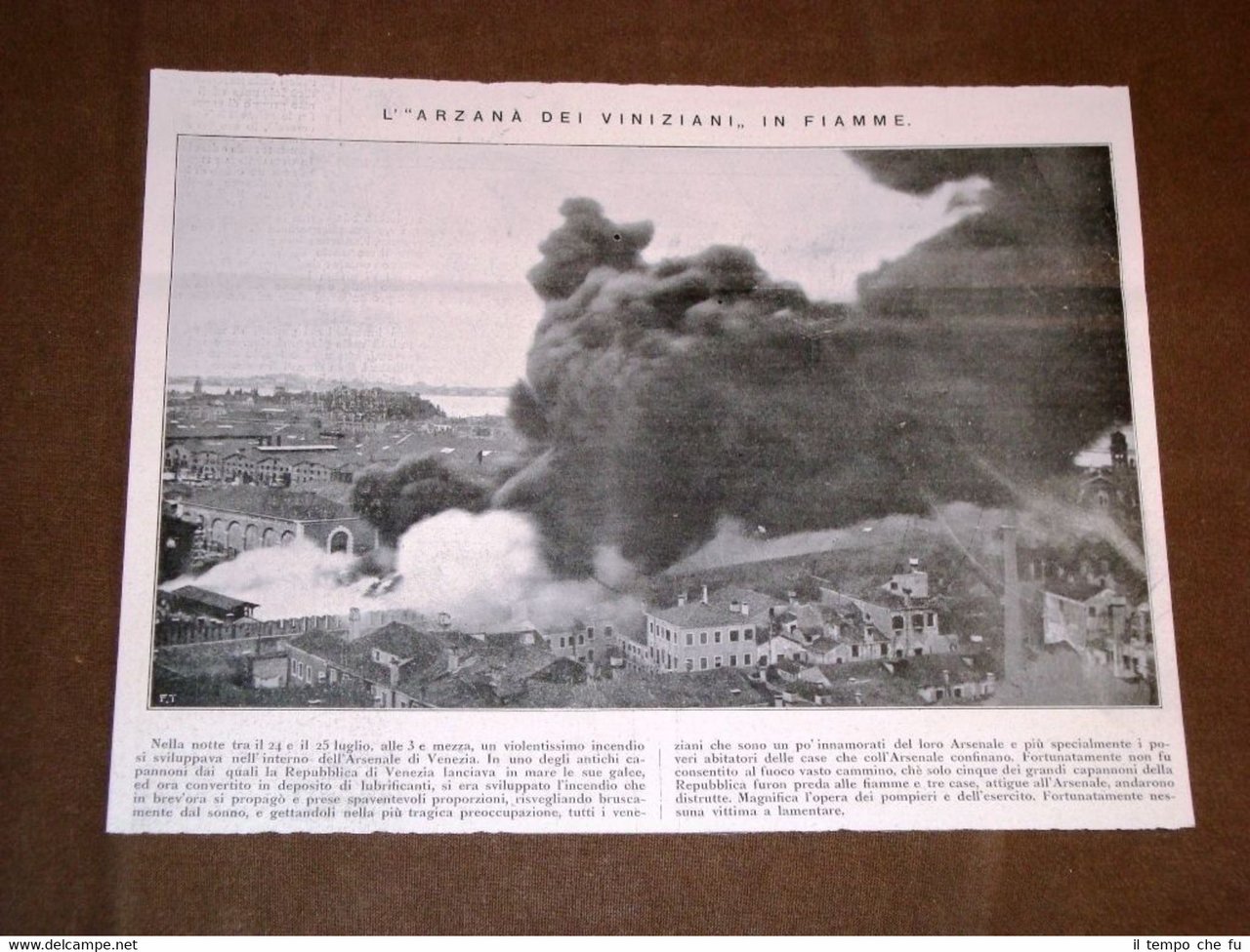 Arsenale di Venezia nel 1920 Incendio presso l'Arzana dei Viniziani