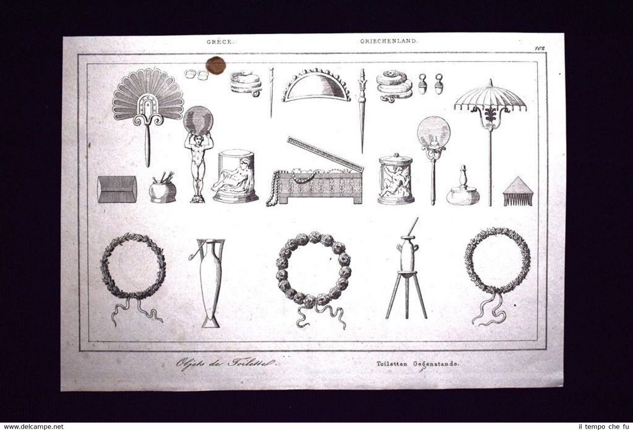 Articoli da toeletta, Grecia Incisione del 1850 L'Univers pittoresque