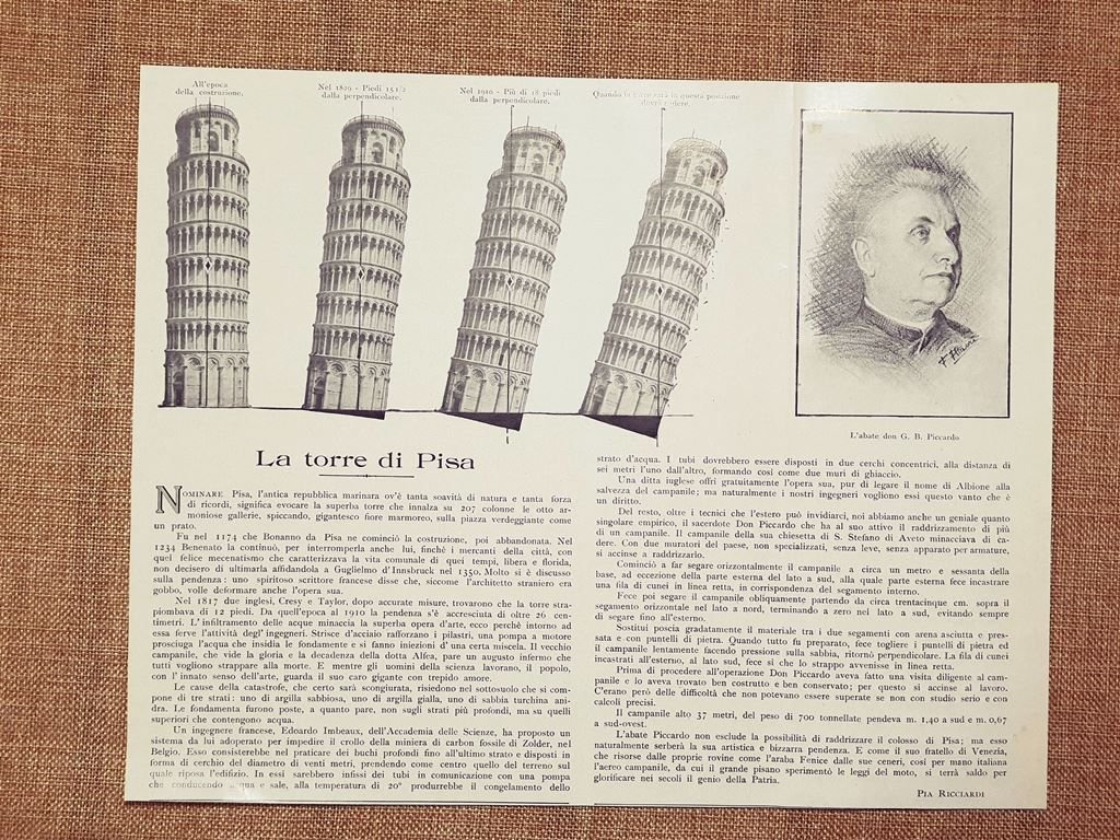 Articolo sulla Torre di Pisa e l'Abate Don Piccardo di …