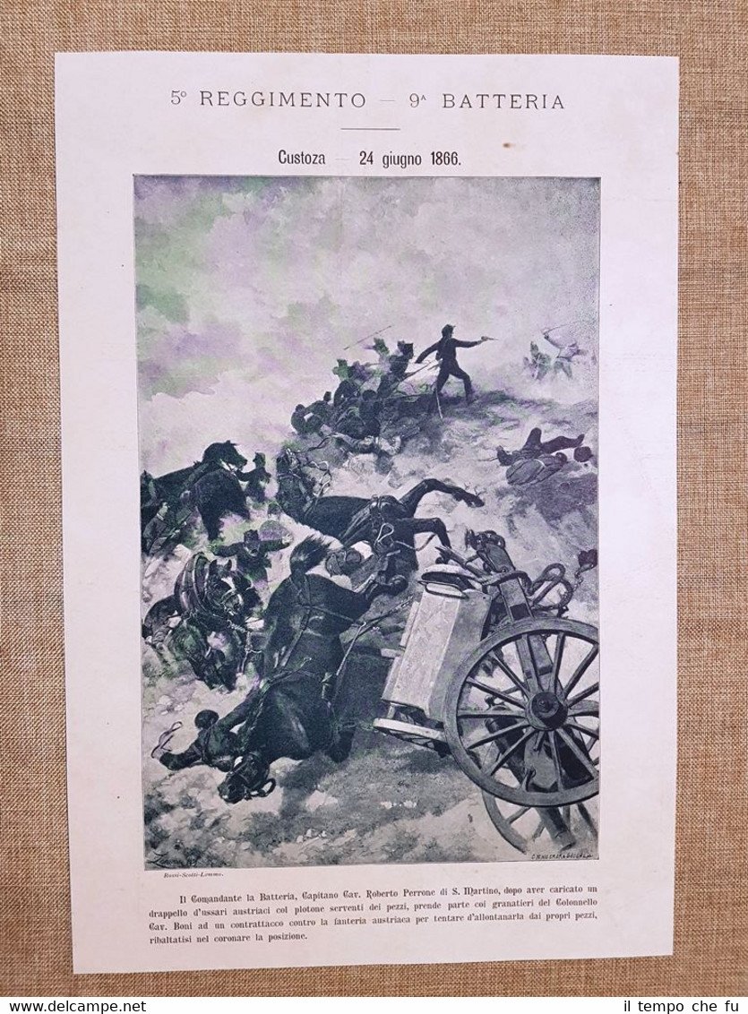 Artiglieria 5° Reggimento Custoza 24 giugno 1866 Cap. Perrone di …