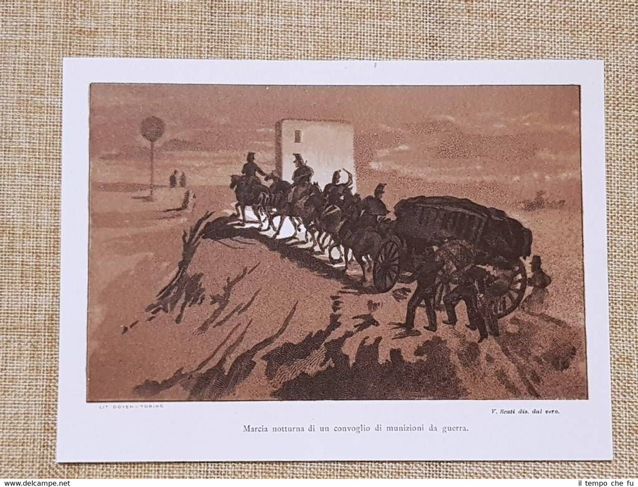 Artiglieria in Italia nell'800 Marcia notturna convoglio di munizioni da …