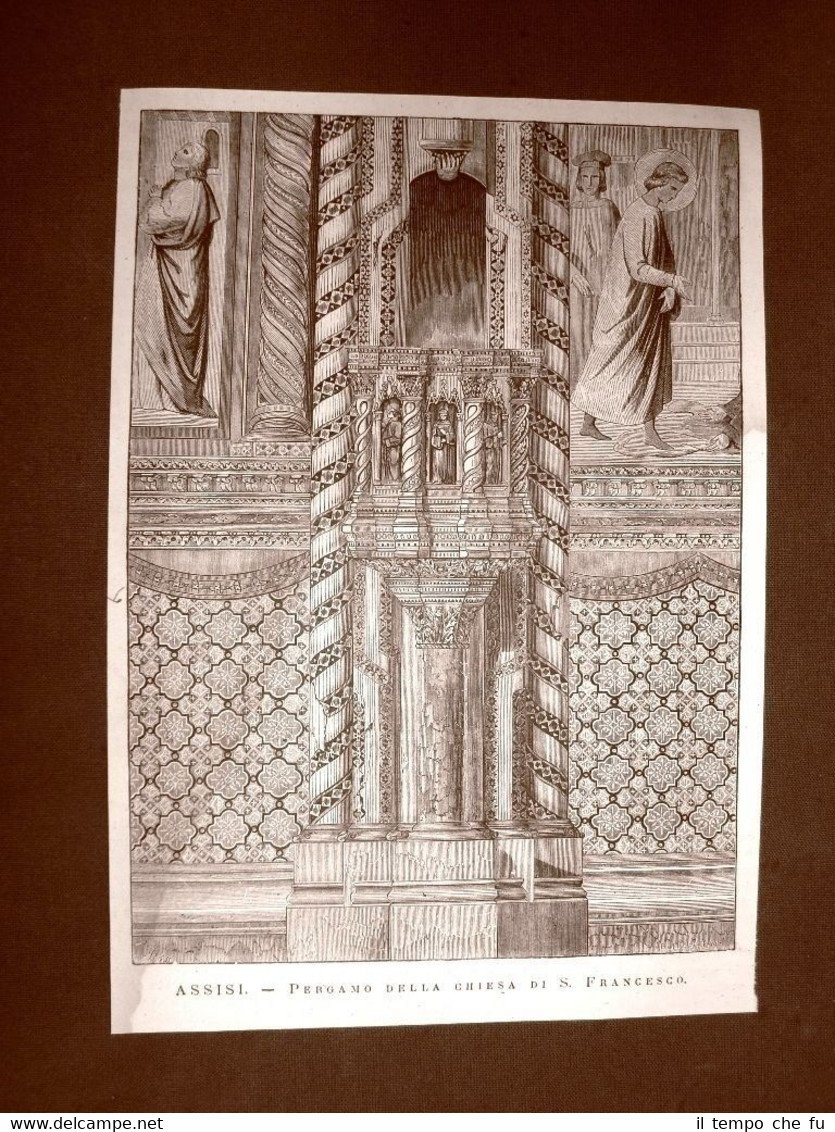 Assisi nel 1876 Pergamo della Chiesa di San Francesco | Immagine principale
