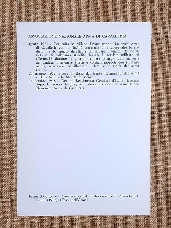 Associazione Nazionale Arma Emblema o stemma araldico Reggimento di Cavalleria