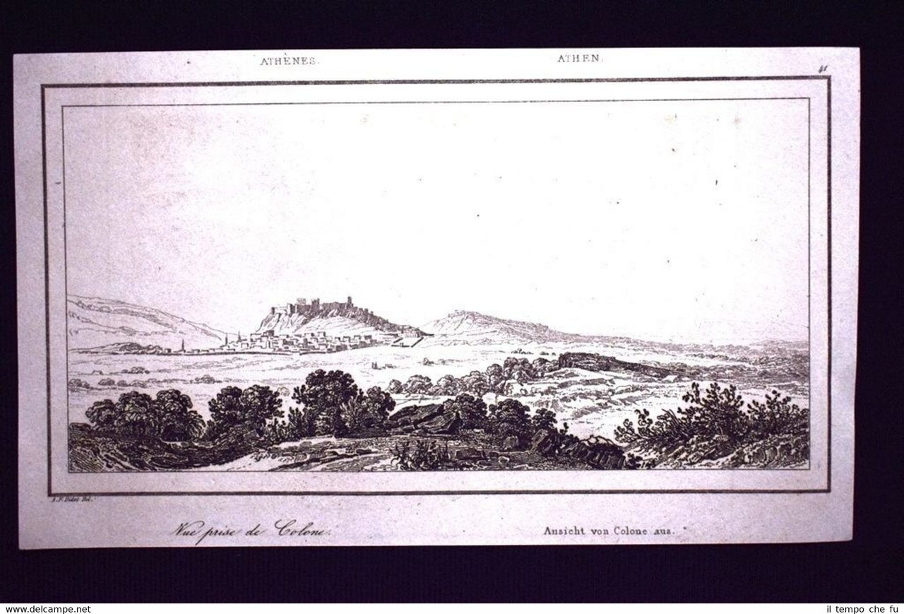 Atene vista da Colone, Grecia Incisione del 1850 L'Univers pittoresque | Immagine principale
