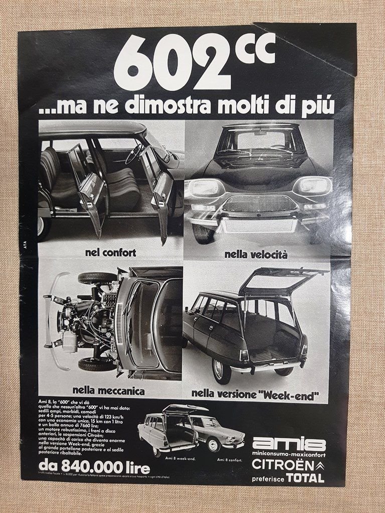 Auto o automobile Citroen Ami 8 e TV televisore REX …