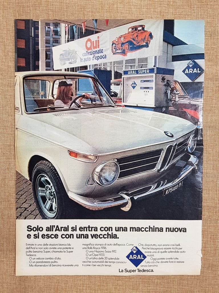 Auto o automobili d'epoca ARAL La super tedesca Pubblicità vintage …