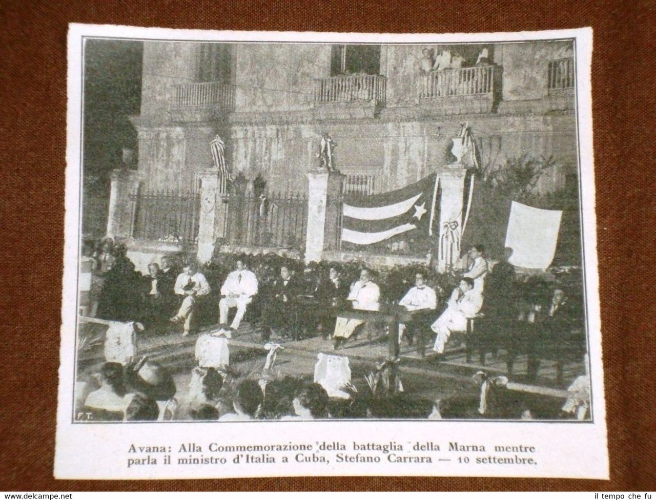 Avana nel 1918 Il Ministro Stefano Carrara per la commemorazione …