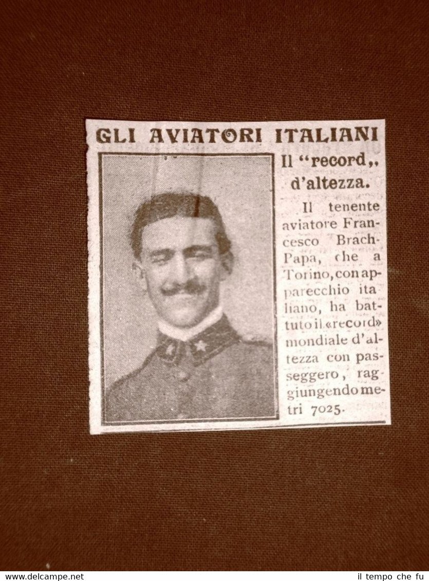 Aviatore Francesco Brach-Papa e Mario Olivieri nel 1918 Record nell'Aviazione