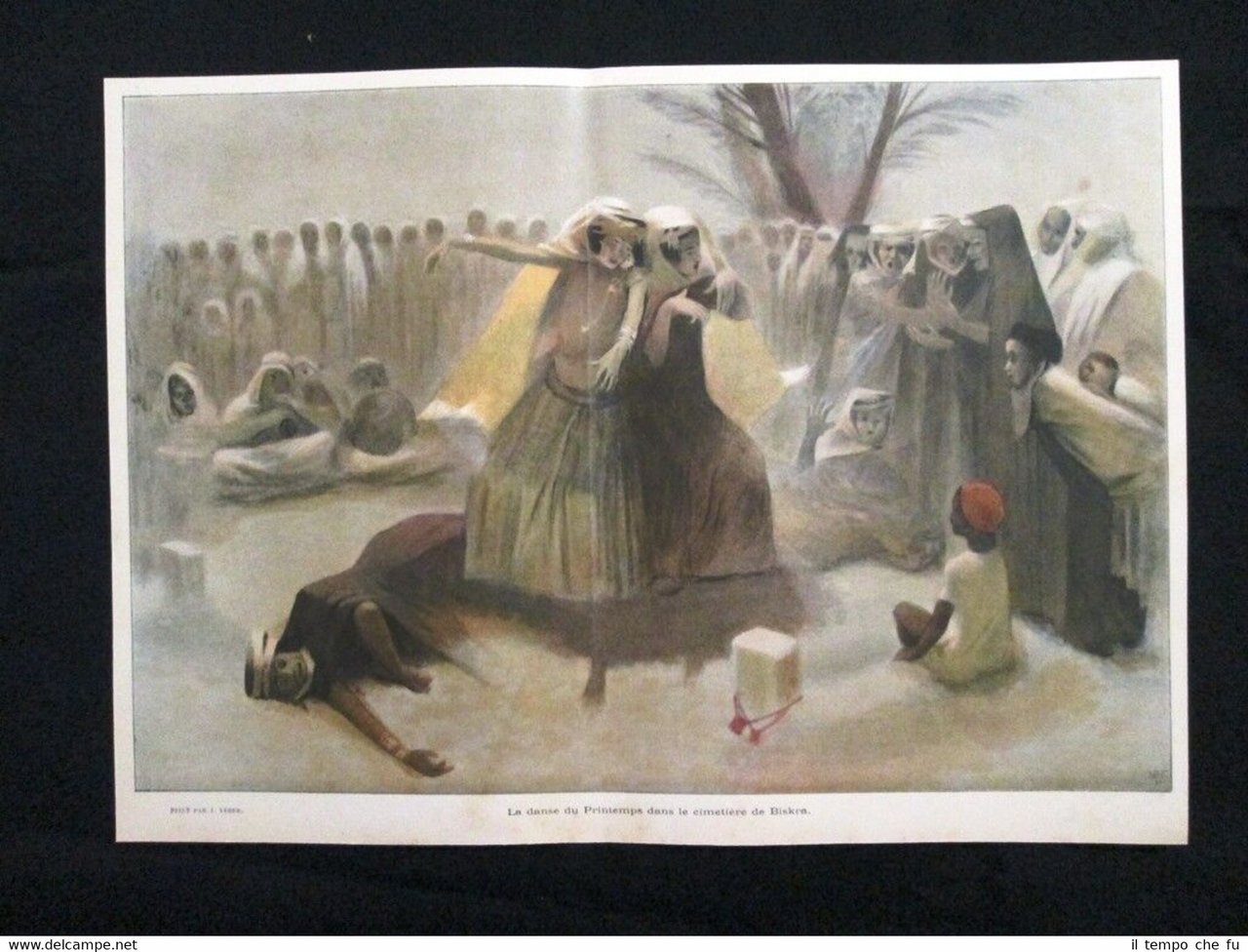 Balli di primavera nel cimitero di Biskra Incisione del 1894