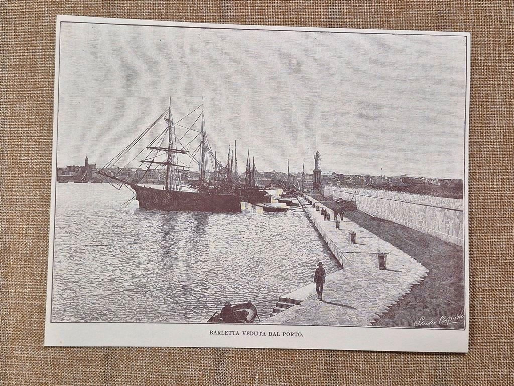 Barletta nell'800 Veduta del Porto B. - Andria - Trani …