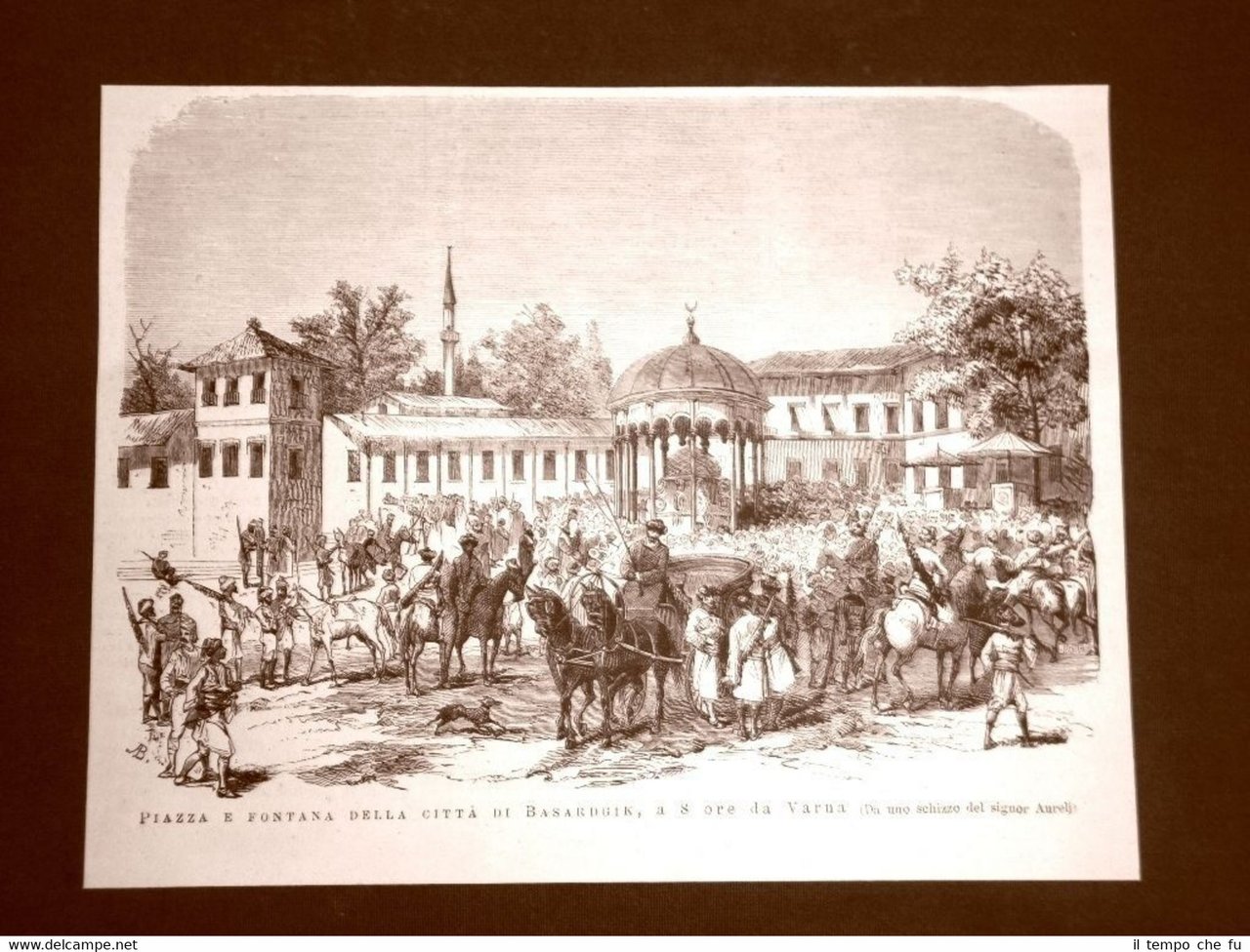 Basardgik o Pazardzhik nel 1877 Piazza e fontana della città …