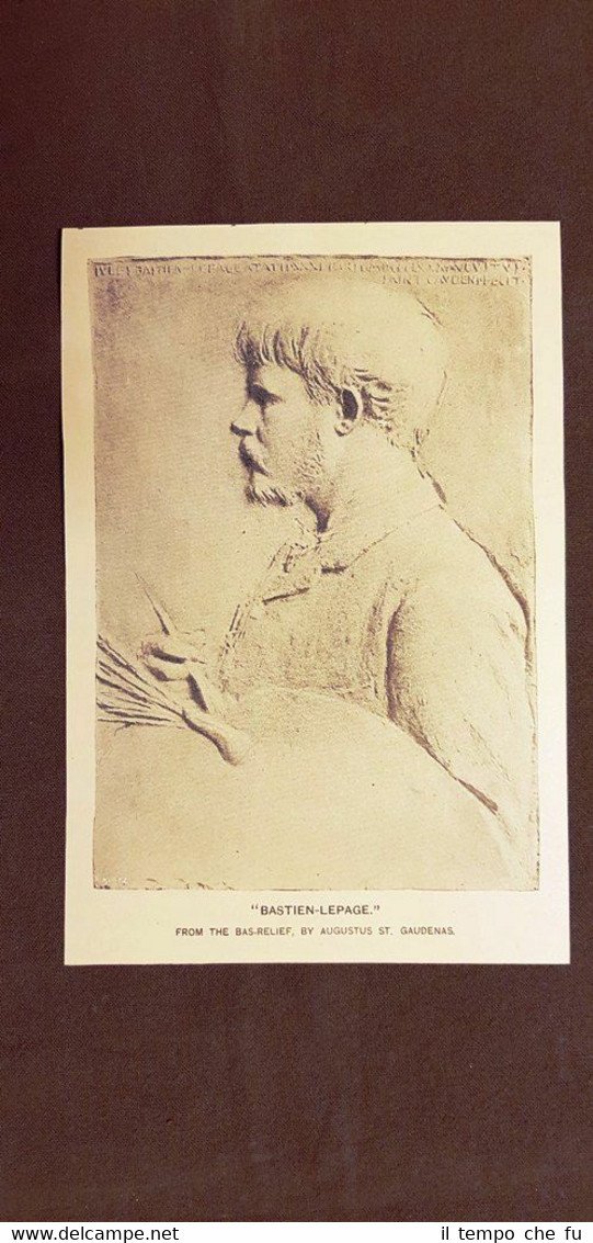Bastien-Lepage Bassorilievo di Augustus St. Gaudenas Stampa del 1888 | Immagine principale