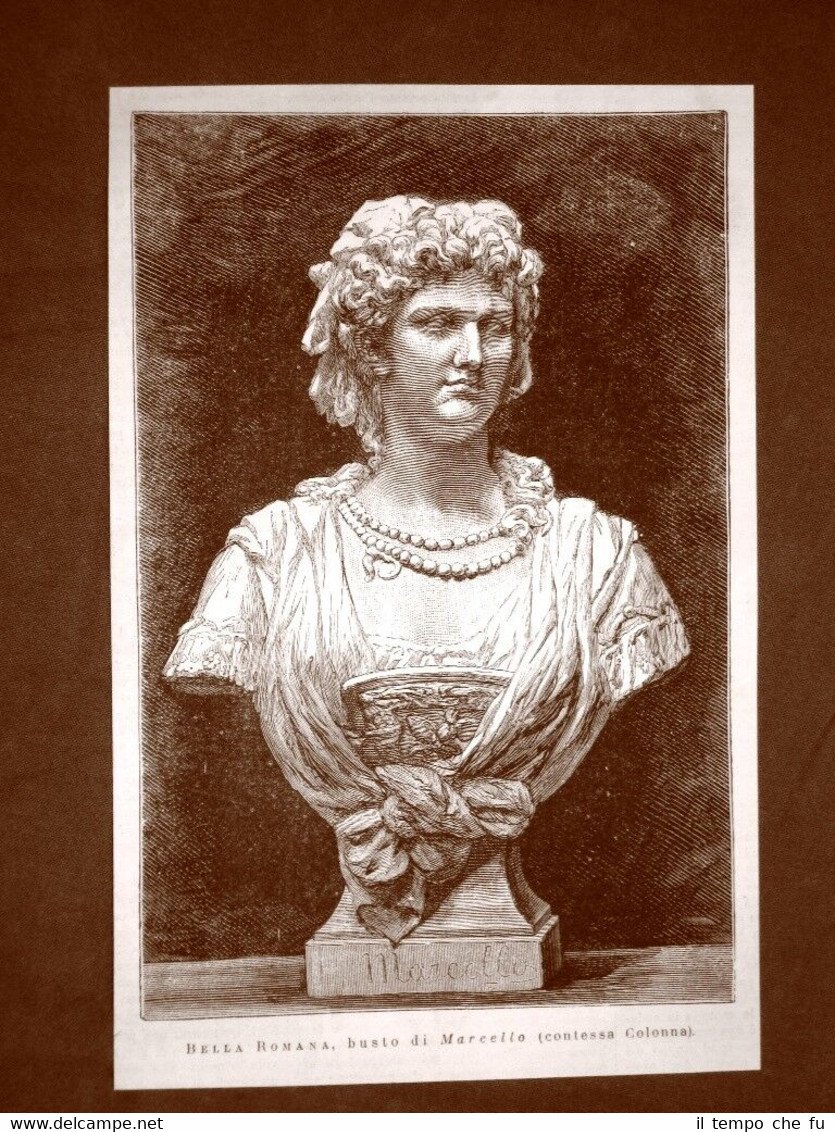 Bella romana La Contessa Colonna Busto di Marcello Incisione del …
