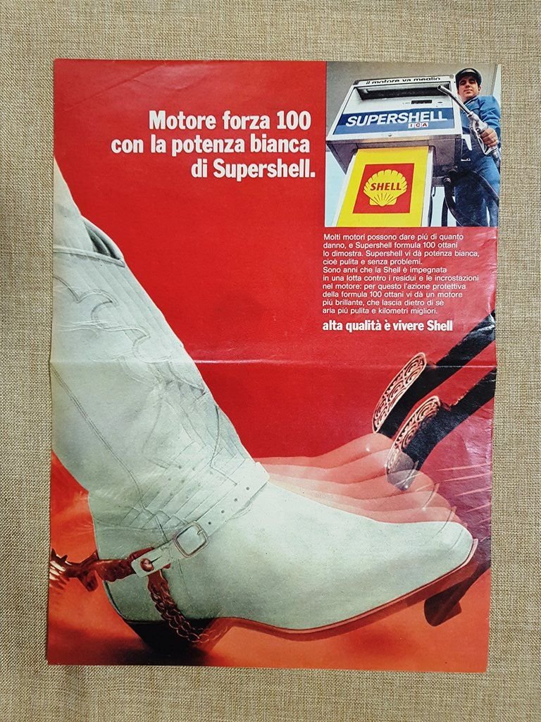 Benzina o carburante Shell Pubblicità vintage anni '70
