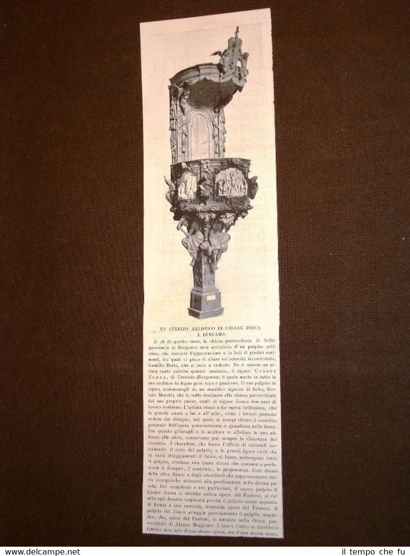 Bergamo nel 1898 Un pulpito artistico di Cesare Zonca
