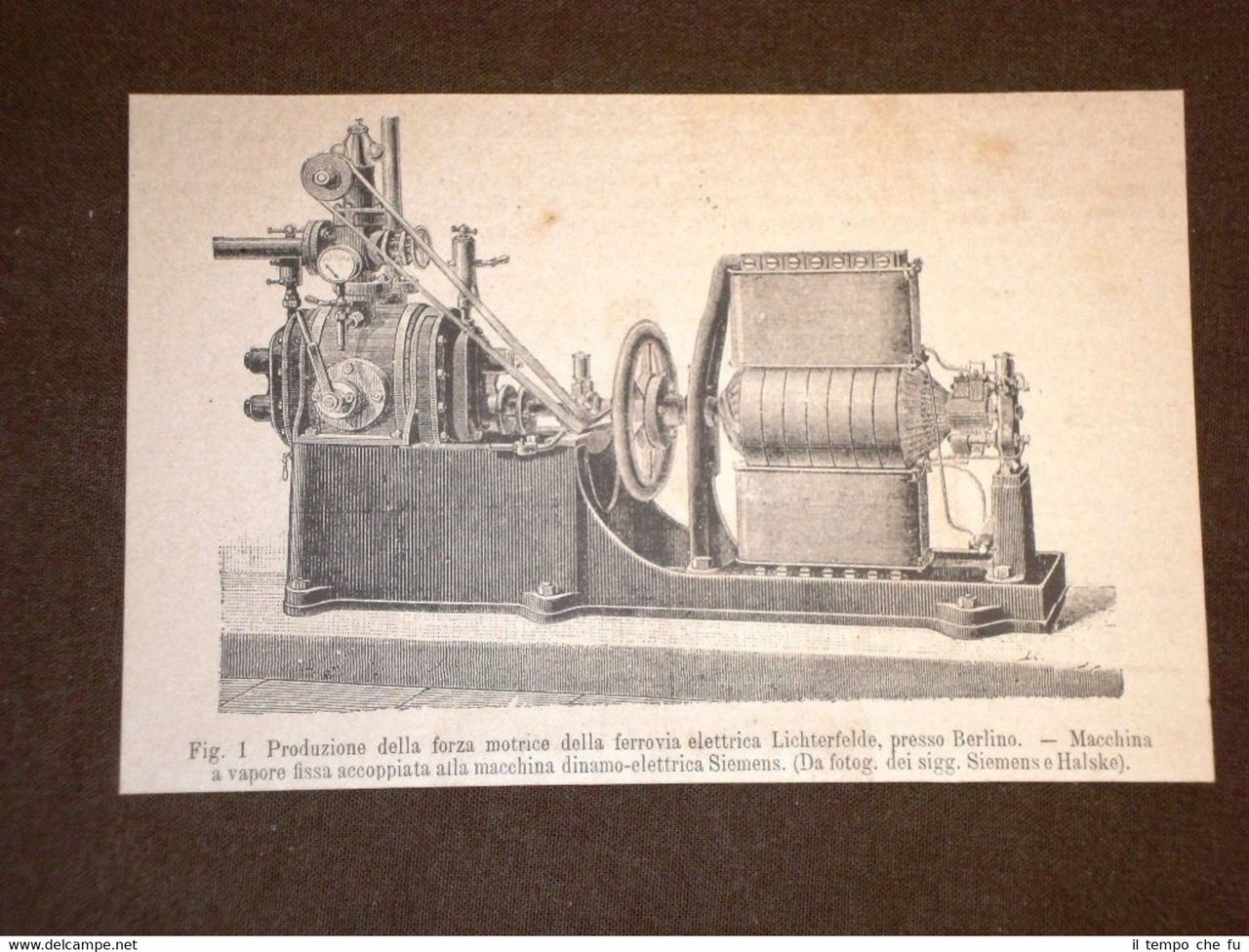 Berlino nel 1881 Ferrovia elettrica Lichterfelde Macchina vapore dinamo Siemens