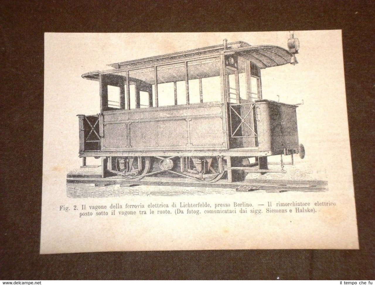 Berlino nel 1881 Ferrovia elettrica Lichterfelde Rimorchiatore elettrico vagone