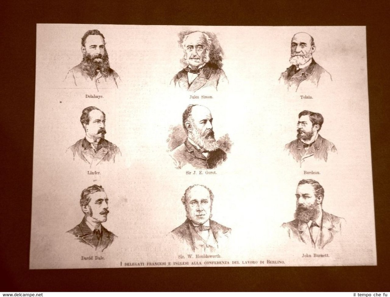 Berlino nel 1890 Conferenza del lavoro Delegati Delahaye Tolain Gorot …