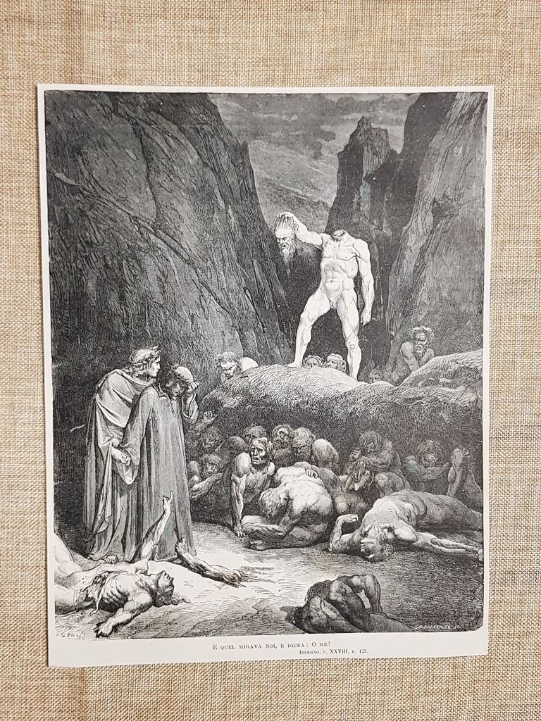Bertramo dal Bornio Divina Commedia Inferno Incisione di Gustave Doré …