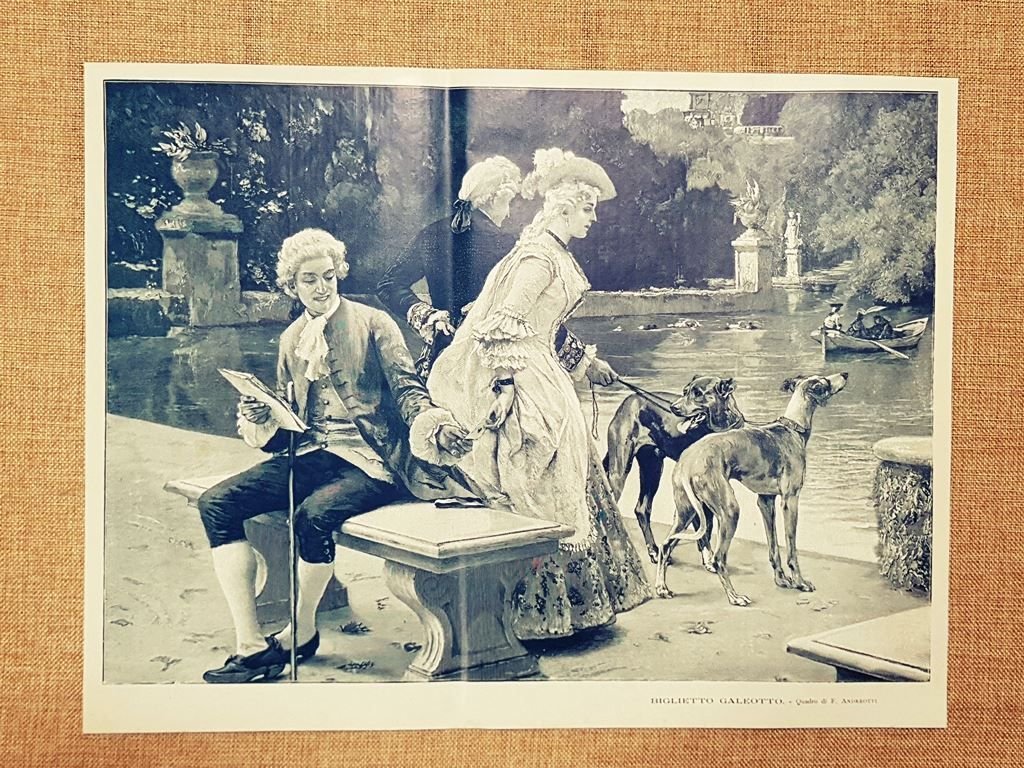 Biglietto galeotto Quadro di F. Andreotti Stampa del 1931