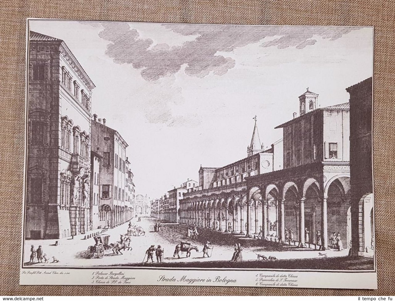 Bologna nel 1784 Veduta della Strada Maggiore Emilia Romagna Litografia …