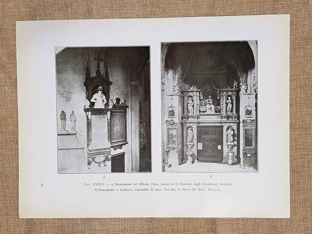 Bologna nel 1917 Monumento Fava Eremitani e Gozzadini Zucchio S.Maria …