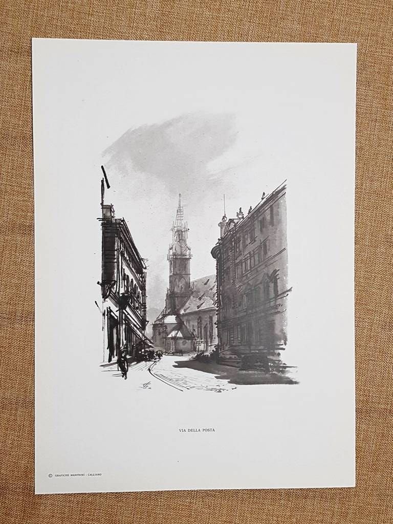 Bolzano La Via della Posta Disegno di Luciano Guarnieri Tavola …