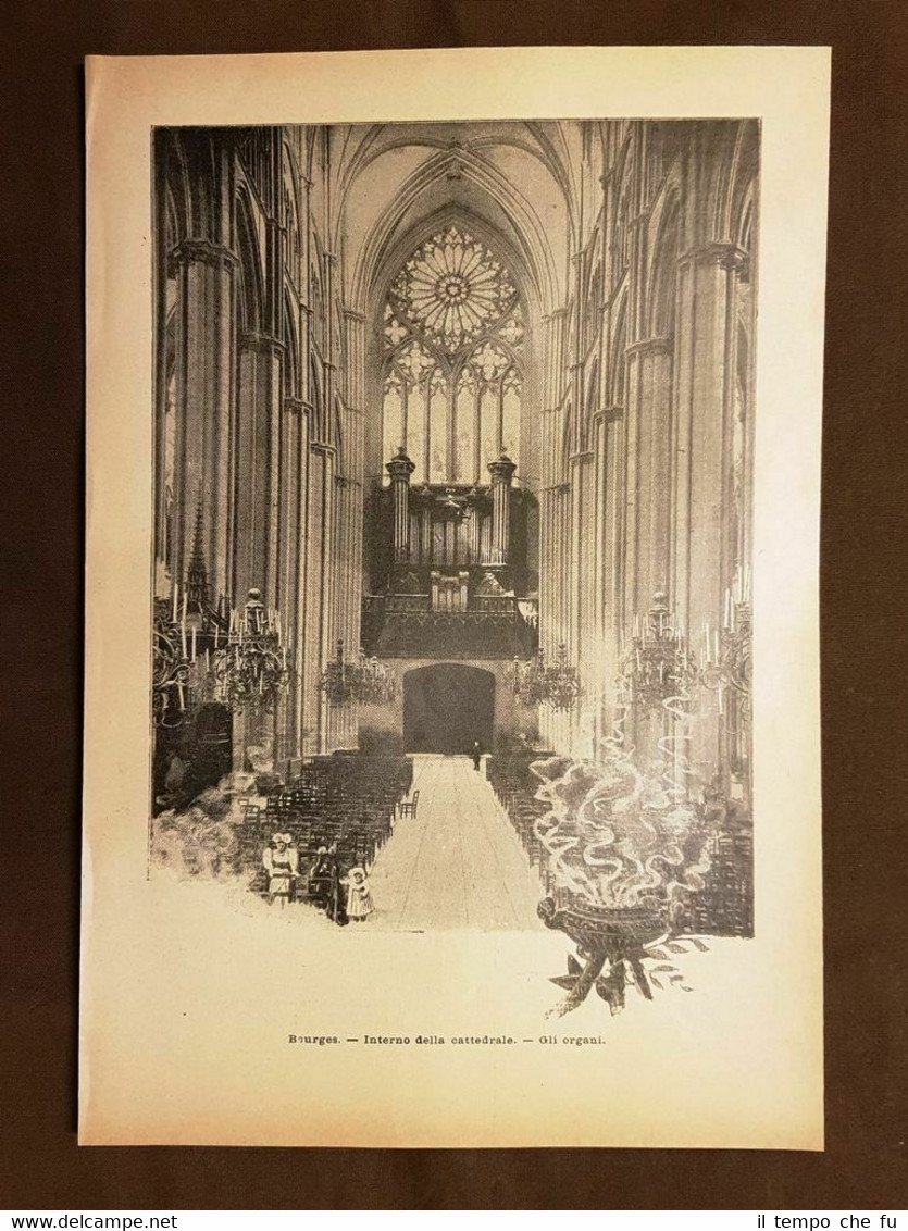Bourges nel 1896 Interno della Cattedrale Gli organi Cher Francia | Immagine principale